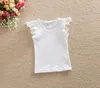 Neugeborene Tanktops Neueste Design Spitzenhülsen Baby Girl T-Shirt Summer Girls Outfits Kinderkleidung 7 Farben