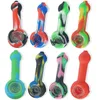 4.3 Polegada Tubos De Mão De Silicone com Tela de Vidro Tigela Food Grade Tubulação De Tabaco De Silicone Mão Bubbler 16 Cores Disponíveis