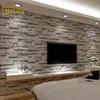 Gestapelde baksteen 3d steen behang Moderne Wallcovering PVC Roll Behang Bakstenen muur achtergrond behang grijs voor woonkamer