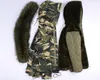 Kvinnors Vinter Varm Real Raccoon Fur Collar Hooded Faux Fur Liner Förtjockning Kamouflage Militär Skriv ut Kort Parapla Coat Plus Size Casacos