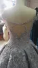 Luxury Ball Gown Wedding Dress Off The Shoulder Sparkly Crystals Beads Sequins Lace Appliques Lyxiga Bröllopklänningar med Långt tåg