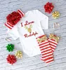 Vestito natalizio alla moda Bambini Neonato Abbigliamento per bambine Set manica lunga Cervo Pagliaccetto + Scaldamuscoli + Fascia Abiti natalizi Set Vestiti per bambina