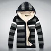 Wholesale-Sweater Men Winter Fashion Casual Cotton Striped Crdigan Masculino Zipper Pull Homme Mens Clothing  Sweater Thick Sweaters
