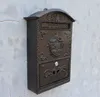 Döküm Alüminyum Demir Posta Kutusu Postbox Bahçe Dekorasyonu Kabartmalı Trim Metal Posta Postalar Kutu Yard Veranda Çim Dış Mekan Süslü Wall325D