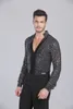 2018 Men Shirt Adult Latin Tops Clothing for Deep V-neck Man Long Sleeve Dance Dress Waltz/tanto/rumba Dancewear