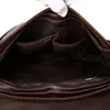 الأزياء خمر حقيبة جلدية حقيقية الكتف حقيبة الكتف بني عالي الجودة لرجال السعة كبيرة السعة BROVER