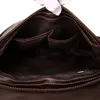 Sac à bandoulière Vintage en cuir véritable pour hommes, sac à bandoulière marron décontracté de haute qualité, grande capacité, brief2610