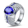 Victoria Wieck Marka Handmade Mężczyzna Turkusowa Biżuteria 4CT Sapphire CZ Diament 925 Sterling Silver Wedding Band Ring Prezent z pudełkiem