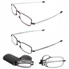 Мини-дизайн, чтение очки мужчины женщины складные маленькие очки кадр черные металлические очки с коробкой бесплатная доставка