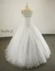 Échantillon réel Bling Bling Luxe Cristal Perlé Blanc Ivoire Robe De Bal Robe De Mariée Sur Mesure Robe De Noiva Robes De Mariée De Mariée