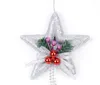 12 stks Glitter Poeder Sequin 13cm Star Bow Chain Hanger voor Kerstfeest Holiday Tree Venun Hanging Decoration