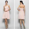 Fashion Beach Summer Pearl Pink A-Line a Brotherteart Щелевая без рукавов шифоновое коктейльное платье плиссированное на заказ простое платье