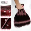 Burgundy Vin Röd Färg 99J Brazilian Virgin Hair Weave Bundles Peruvian Malaysian Indian Silky Straight Virgin Remy Human Hair Extensions