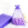 Sacos de presente de Casamento Organza Favor Decoração Presente Doces Sheer Roxo Sacos de Presente de Casamento Doce Cor Sacos de Presente De Seda