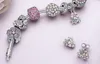 Sweet Cupcake, Light Pink Enamel Clear CZ 100% 925 Sterling Silver Perles Fit Pandora Bracelet Bracelet Bijoux de mode DIY authentiques