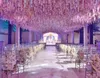 New Arrival Elegant Artificial Hydangea Silk Flower Vine Home Wall Hanging Wisteria Garland 14 colors Available For Wedding Xmas Decoration