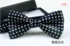 pajarita de rejilla 34 colores 12 * 6 cm Pajaritas para niños Ajuste la hebilla Bowknot de color de grano de leopardo Pajarita ocupacional para la corbata del Día del Padre