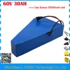 customs duty 60V 30AH Electric bike battery 60V 30AH triangle lithium battery with bag use NCR18650GA 3500mah cell 50A BMS3351775