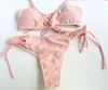 Il Bandeau dello Swimwear del costume da bagno di colore rosa del bikini delle donne spinge verso l'alto i costumi da bagno del reggiseno Trasporto libero