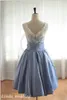 Vintage Short Bridesmaid Dress Real Photos A Line Lace Taffeta With Bow Maid of Honor Dress For Wedding Party Gown