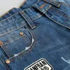 Wholesale-Jean Shorts Men Fashion Hole Jeans European Street Style Appliques Design Plus Size 28-38 MKN611