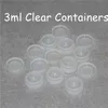 Caixas de armazenamento Recipientes de silicone Translúcidos frascos 3ml Limpar recipiente de silicone não-vara de qualidade de alimentos de cera de cera petróleo frasco DHL