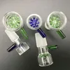 Smoking Accessories 18mm glass bowl 14mm green blue pieces bongs colorful slide for oil rigs thick clear water pipe