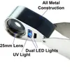 All-metaal microscoop LED-valuta detecteren sieraden vergrootglas die type 40x25 mm juweel Illuminerende loupes draagbare handheld microscopen nr. 9890