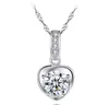 Orecchini a forma di cuore in argento sterling 925 con collane Set bianco viola brillante cristallo con diamanti bling collana con ciondolo orecchini orecchini orecchini gioielli