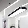 Hängande tråd Aluminium Taklampa Kontorsstång Ljus 4FT Rektangulärt tak Hängsmycke Ljus Modern LED-ljuskrona Lampa Fixture för kontor