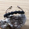 Smycken Partihandel 10st / Lot Högkvalitativ 10mm Lava Rock Stone With Natural Matte Stone Beads Macrame Armband för Herrgåva