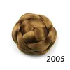 Ganzhellbrauner geflochtener Dutt, Haarteile, Haarknoten, Chignon-Haarknoten, synthetische Haargummis, Farbe 2302191362