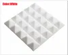 Nouvelle arrivée blanc Couleur Pyramide mousse acoustique 50x50x8cm Studio Acoustique Mousse D'insonorisation Mousse D'absorption Sonore Panneaux Muraux pour Salles De Musique