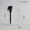 100 x 1 ml Mini-Parfümflasche aus Glas. Kleine Parfümprobenfläschchen, Testparfümflasche mit transparenten schwarzen Stopfen