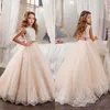 Petite reine robe dentelle blanche robes de fille de fleur fête de mariage perlée taille robe pour enfants 2021 vente 03197b