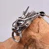 fafafa fafafa Punk Style Casting Biker Dragon Head Hanger Hoge kwaliteit Sier roestvrijstalen gotische ketting met gratis doosketting 3 mm 24''