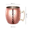 Hammerad Moskva Mule Cups Copper Plateing rostfritt stål mugg mässingshandtag Hammerad mulmugg med massivt mässingshandtag WX-C52