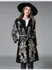 Inverno Runway Designer Outerwear das Mulheres de Alta Qualidade Impressionante Luxuoso Retro Floral Bordado mulheres De Lã Casaco de lã mistura