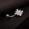 Högkvalitativ CZ Flower Sexy Belly Ring Dangle Piercings Bell Button Ringar Crystal Navel Dancing Ring Kvinnor Piercing Smycken för Kvinnor