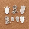 3D Bird Owl Charms Pendants Fashion 100pcs/lot 7styles Tibetan Silver Fit Bracelets Necklace Earrings Jewelry DIY LM40