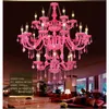 Livraison Gratuite Lustre En Cristal Rose Lustre Lustre En Cristal D950mm 6 + 12 + 6 Bras LED En Option Lustres De Cristal Lustre