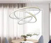 Circulaire Moderne LED Hanglamp Dubbele Glow Kroonluchter Verlichting Aluminium Opknoping Droplights voor Dining Woonkamer Indoor Lights