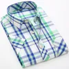 Gros-2016 Summer Men Plaid Cotton Fashion Short Sleeve Outdoor Colorful Man Casual Shirt MCS543