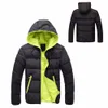 Men's Down & Parkas Wholesale- AOWOFS 1Piece Slim Casual Warm Jacket Hooded Winter Thick Coat Parka Overcoat Hoodie1