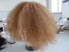 モンゴルの変態巻き毛の毛深い髪の髪の伸びが発生しない巻き巻き金髪27＃色の人間の延長を染めることができます