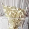 35cm * 200cm 3d taffeta chiavari stol sash 20st mycket gratis frakt (lila wafer kräm blad form) 2 stil kan välja