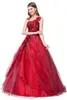 Red Quinceanera jurken goedkoop 2017 Sweet 16 tieners ball jurk debutante maskerade prom jurken goedkoop real po one schouder formal1168728