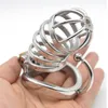 Stainless Steel Male large Chastity Cage with Base Arc Ring Devices #R58