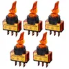 5 pezzi 12V 20A ILLUMINATO FLICK TOGGLE SPST INTERRUTTORE AUTO VAN DASH BARCA AMBRA LIG