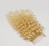 Brezilyalı sarışın 4x4 dantel üst kapanma ağartılmış düğümler bebek saçlı kıvrımlı kıvırcık 613 saf renk Brezilya insan saçı dantel frontal 8752465
